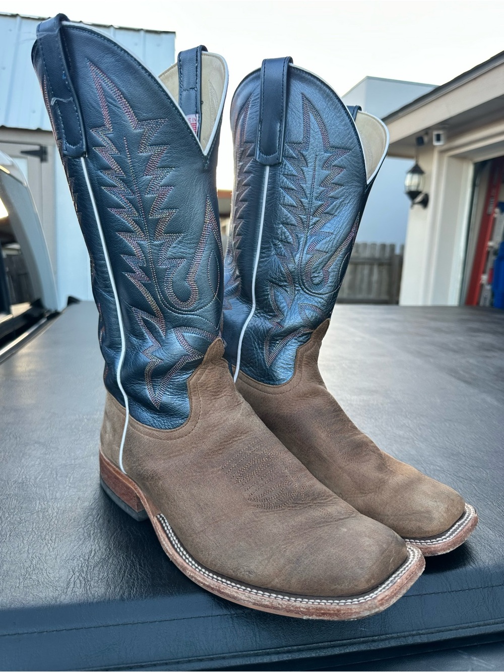 Mens Anderson Bean boots size 10.5 D Brown and Black Western Cowboy Boots